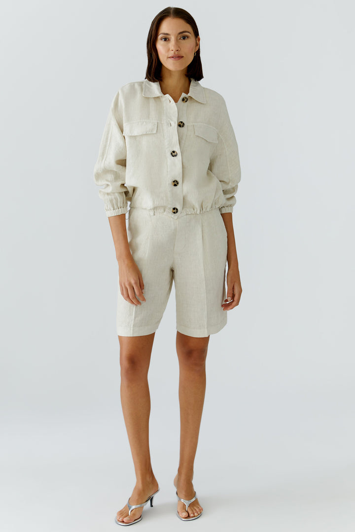 Oui 97164 Biscuit Beige Linen Jacket