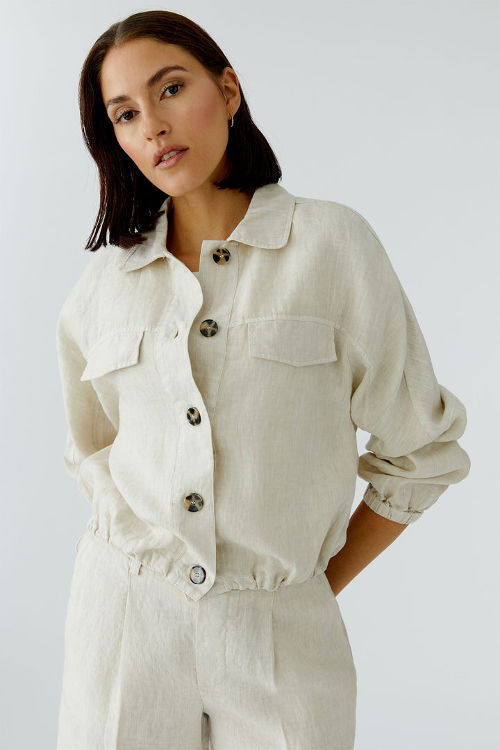 Oui 97164 Biscuit Beige Linen Jacket