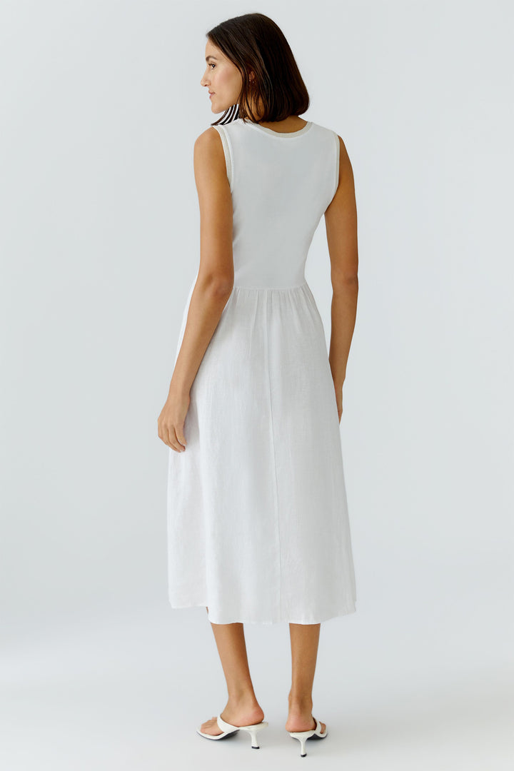 Oui 97169 Optic White Sleeveless Cotton Dress