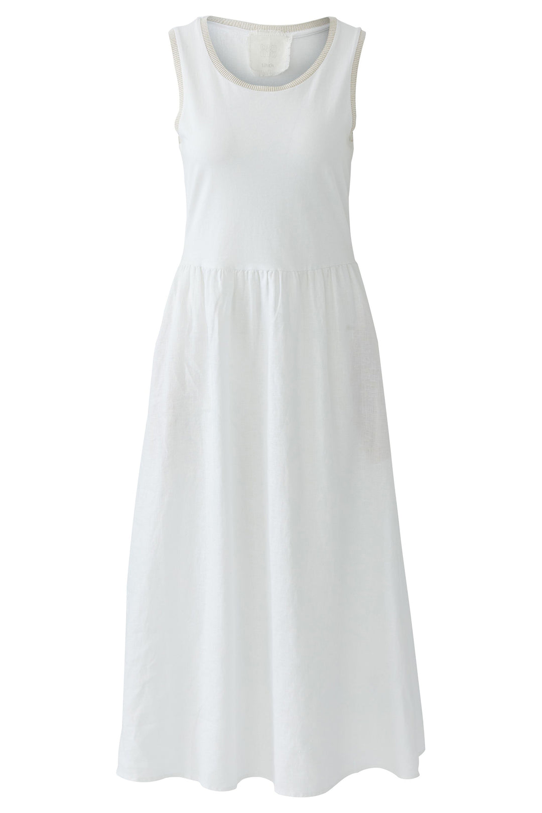 Oui 97169 Optic White Sleeveless Cotton Dress