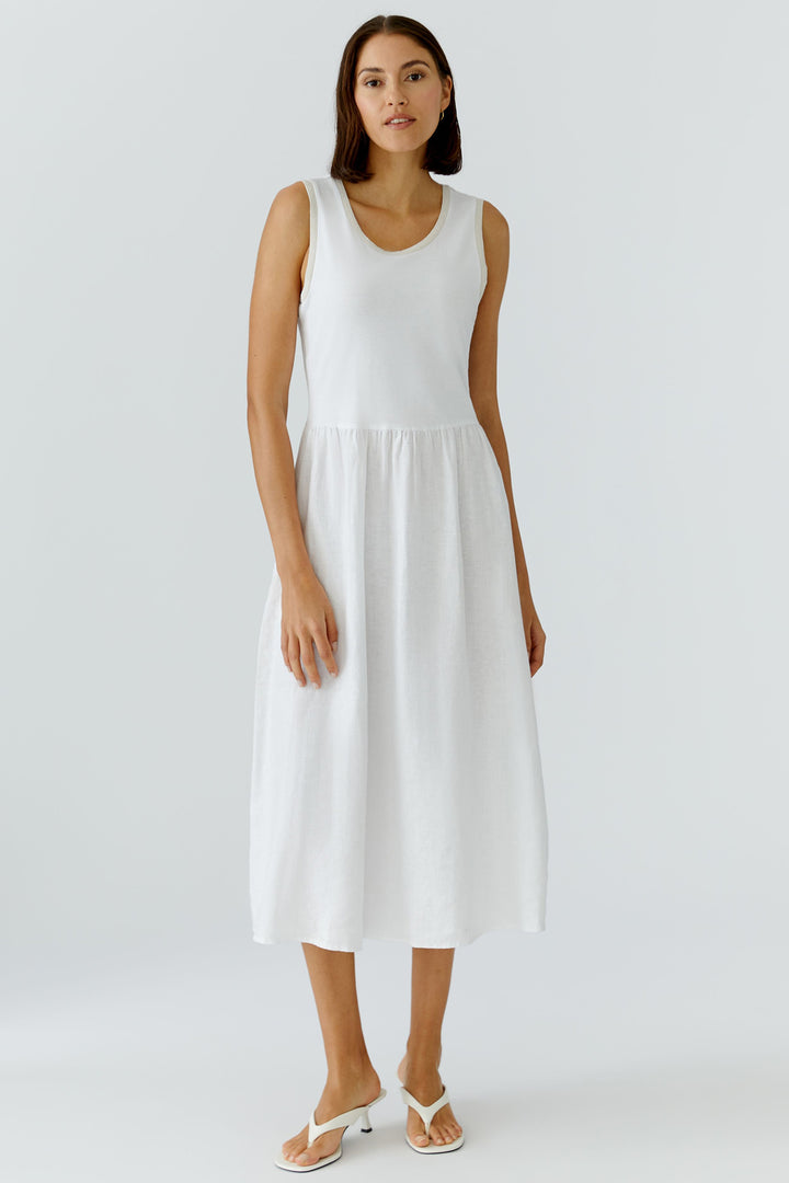 Oui 97169 Optic White Sleeveless Cotton Dress