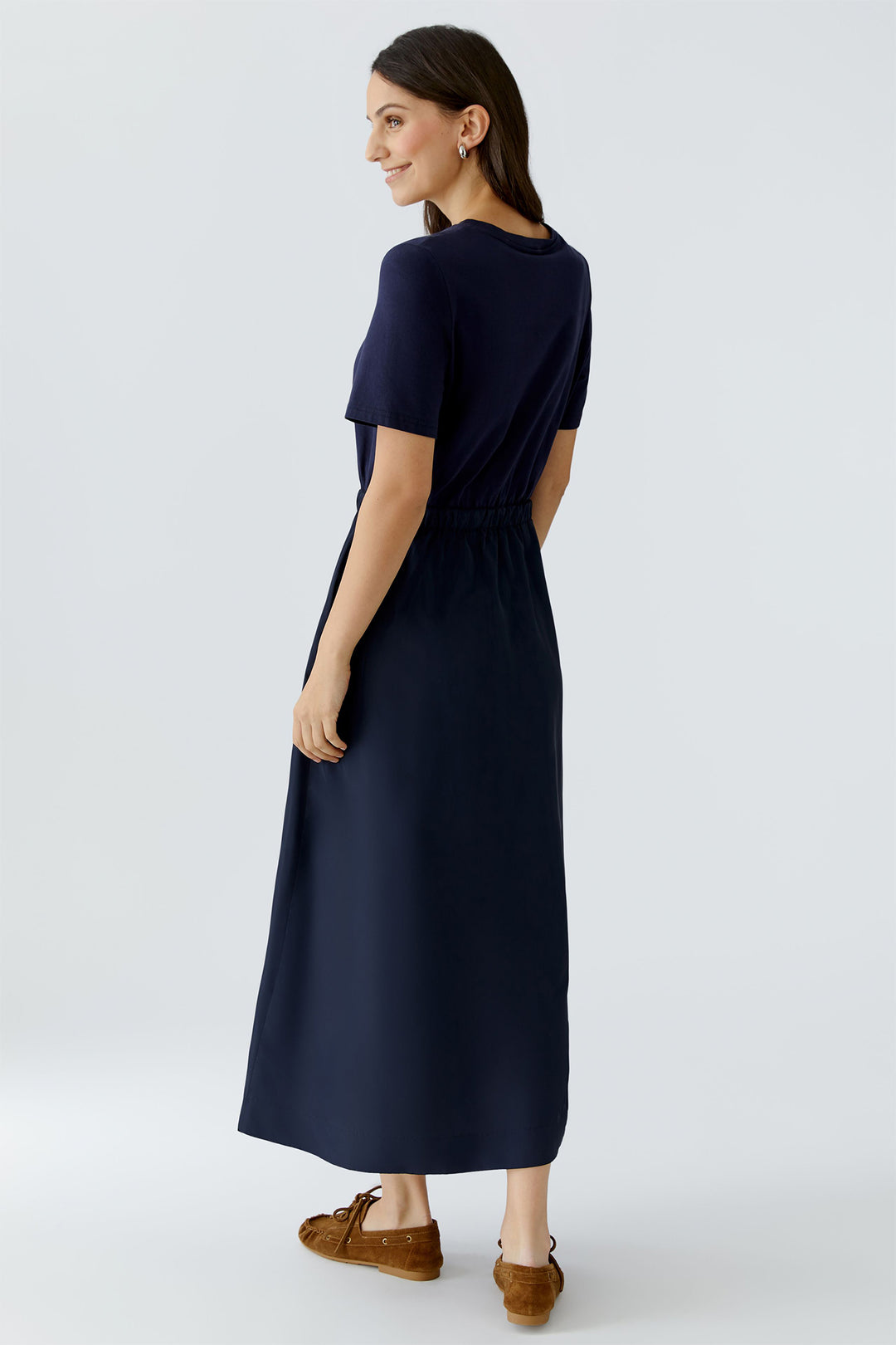 Oui 97171 Dark Blue Short Sleeve Maxi Dress 5742