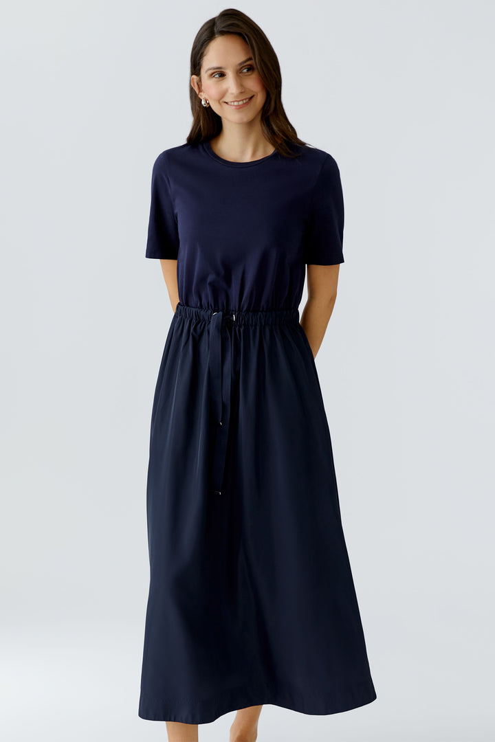 Oui 97171 Dark Blue Short Sleeve Maxi Dress 5742