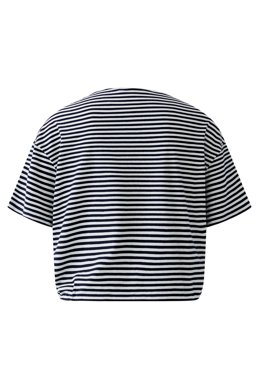 Oui 97193 White Blue Polo Shirt - Drawstring Waist