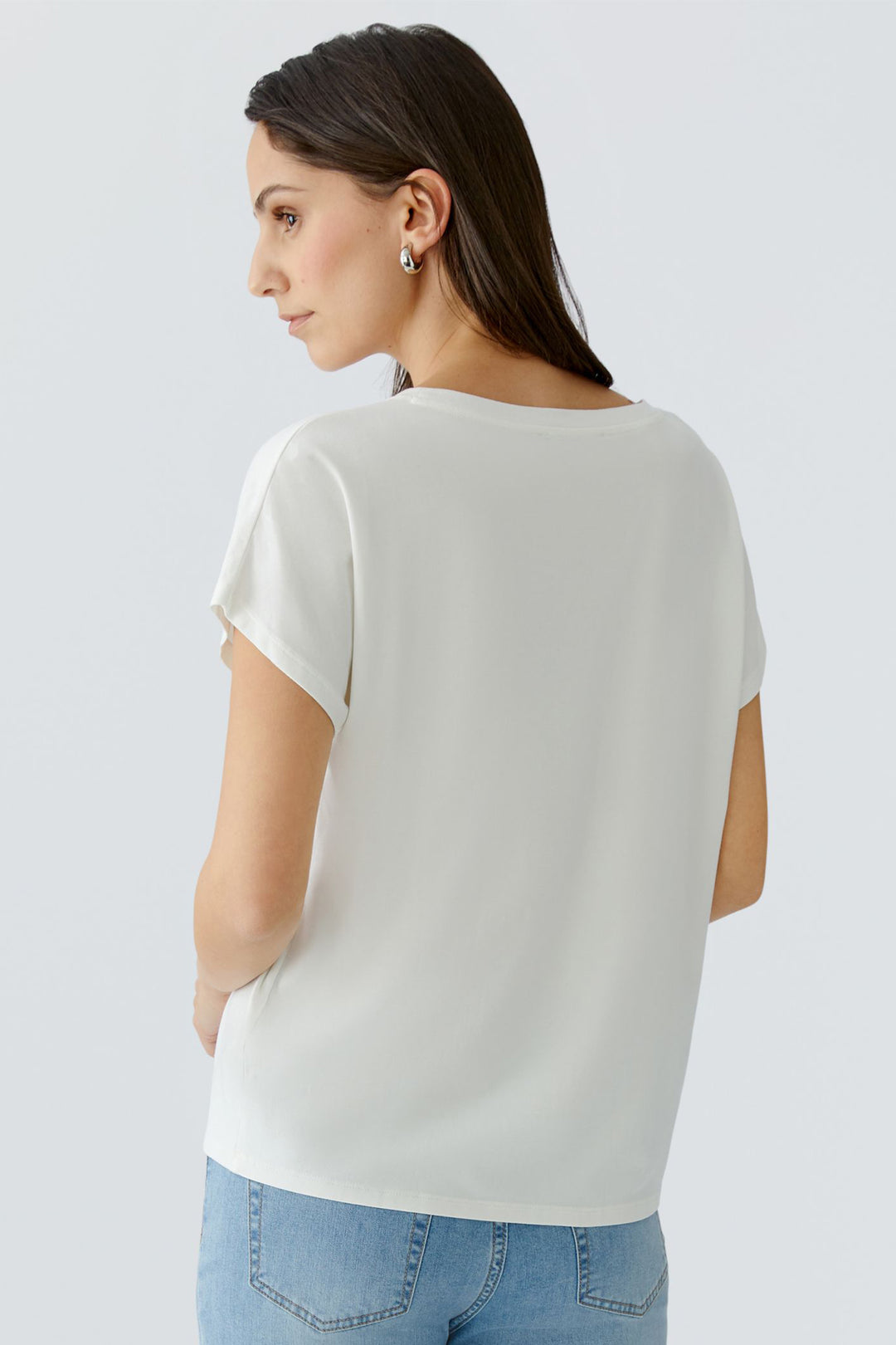 Oui 97200 White Cloud Dancer Lemon Motif T-Shirt