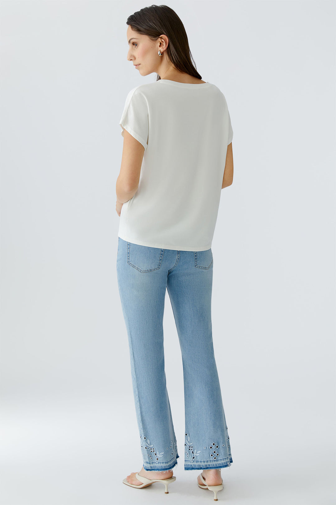 Oui 97200 White Cloud Dancer Lemon Motif T-Shirt