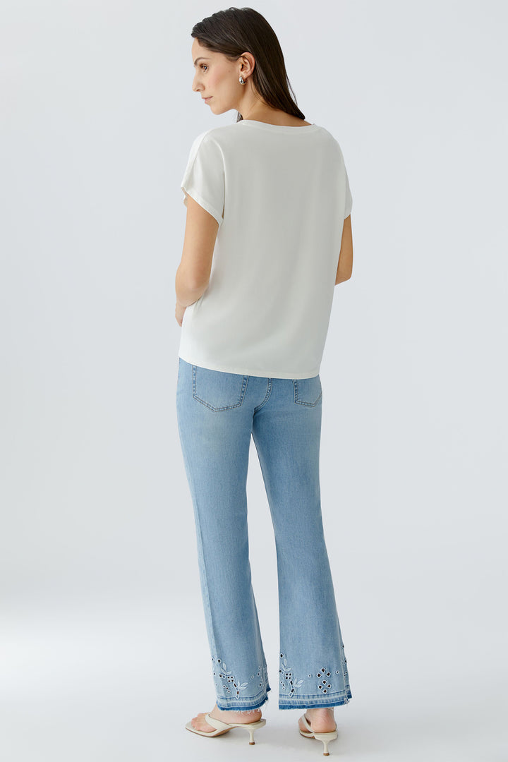 Oui 97200 White Cloud Dancer Lemon Motif T-Shirt