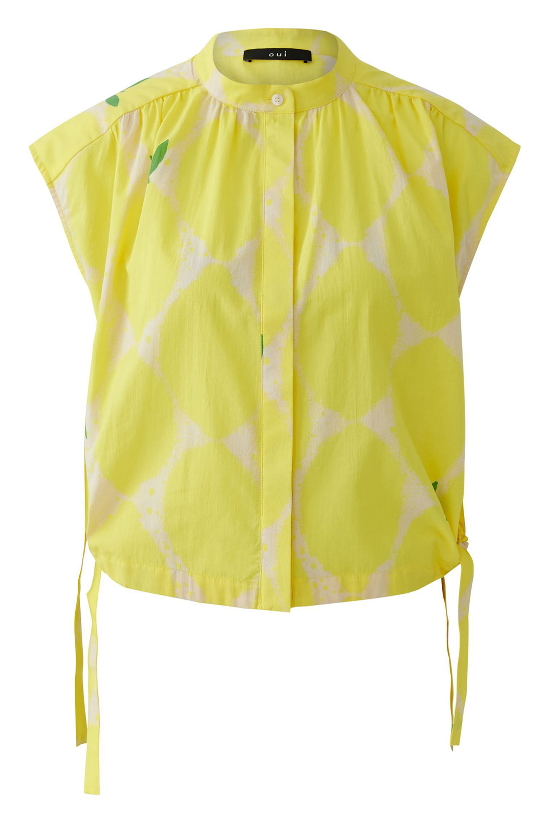 Oui 97234 Yellow Stone Lemon Print Blouse