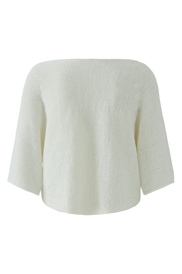 Oui 97252 Cloud Dancer White Boat Neck Jumper
