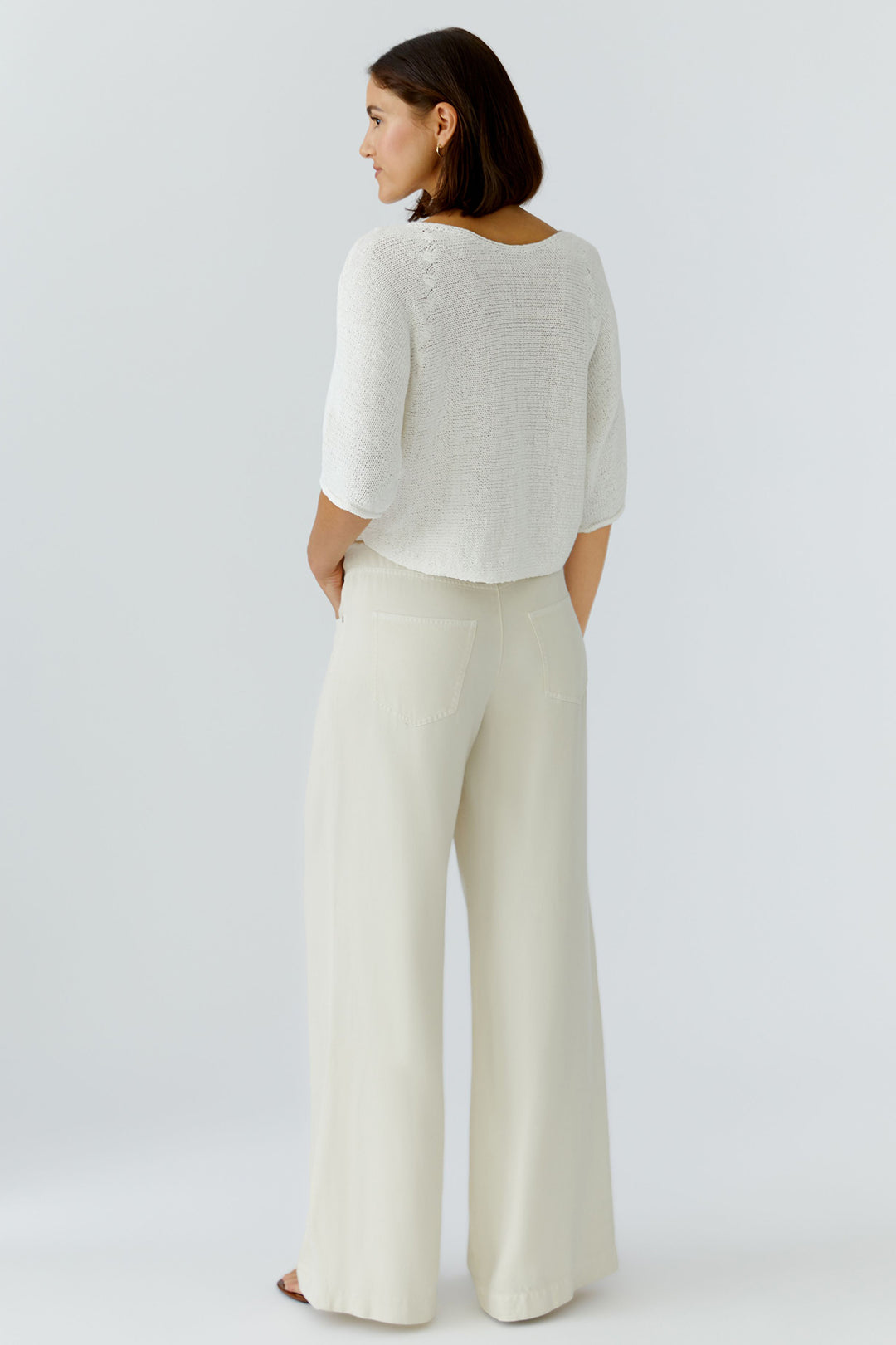 Oui 97252 Cloud Dancer White Boat Neck Jumper