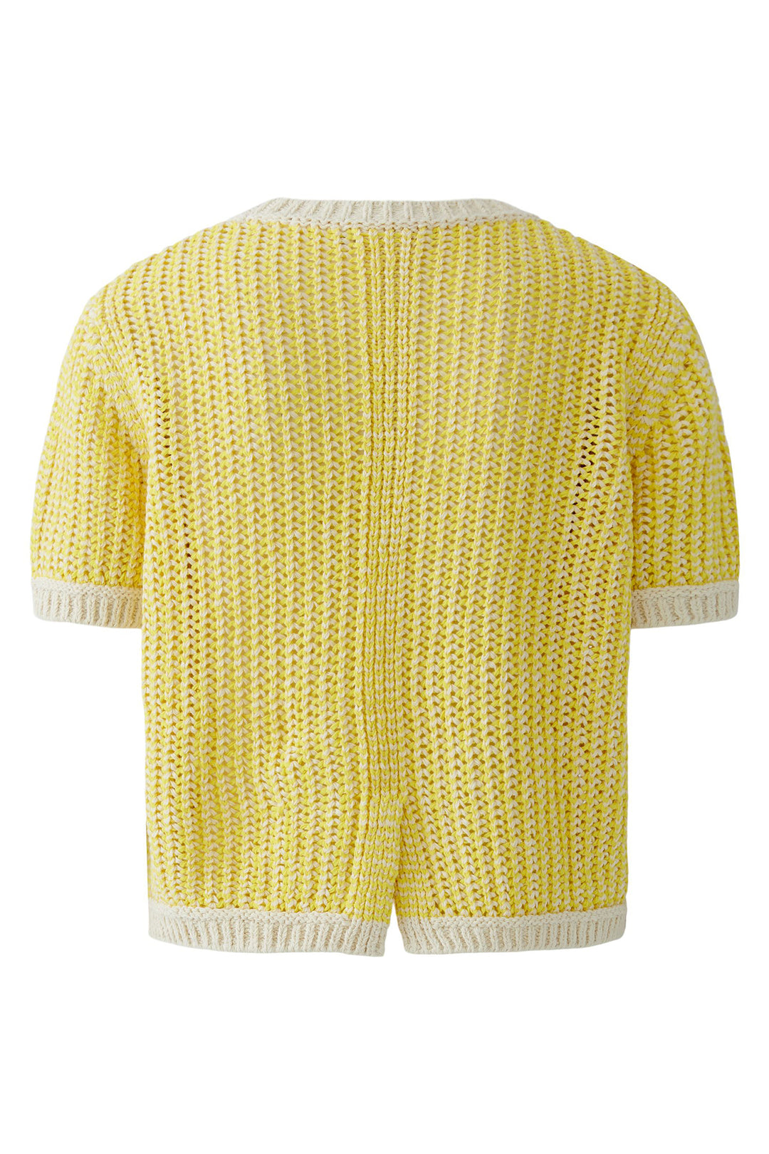Oui 97263 White Yellow Chunky Knit Jumper