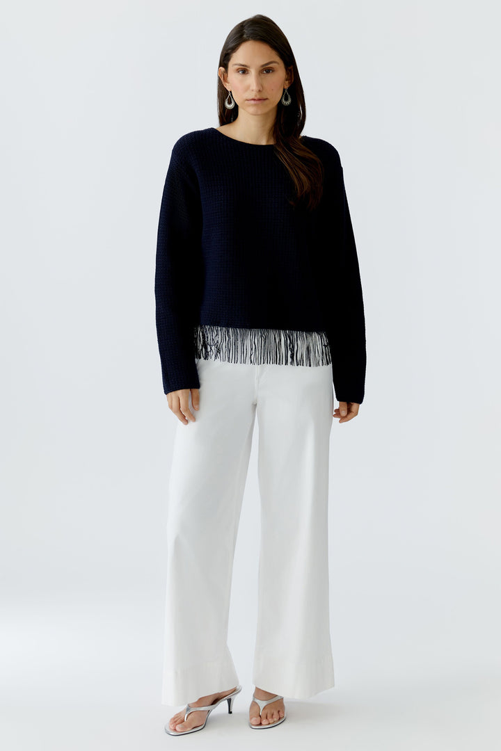 Oui 97271 Dark Blue Sequin Tassle Jumper