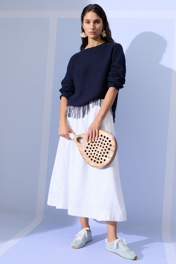 Oui 97271 Dark Blue Sequin Tassle Jumper
