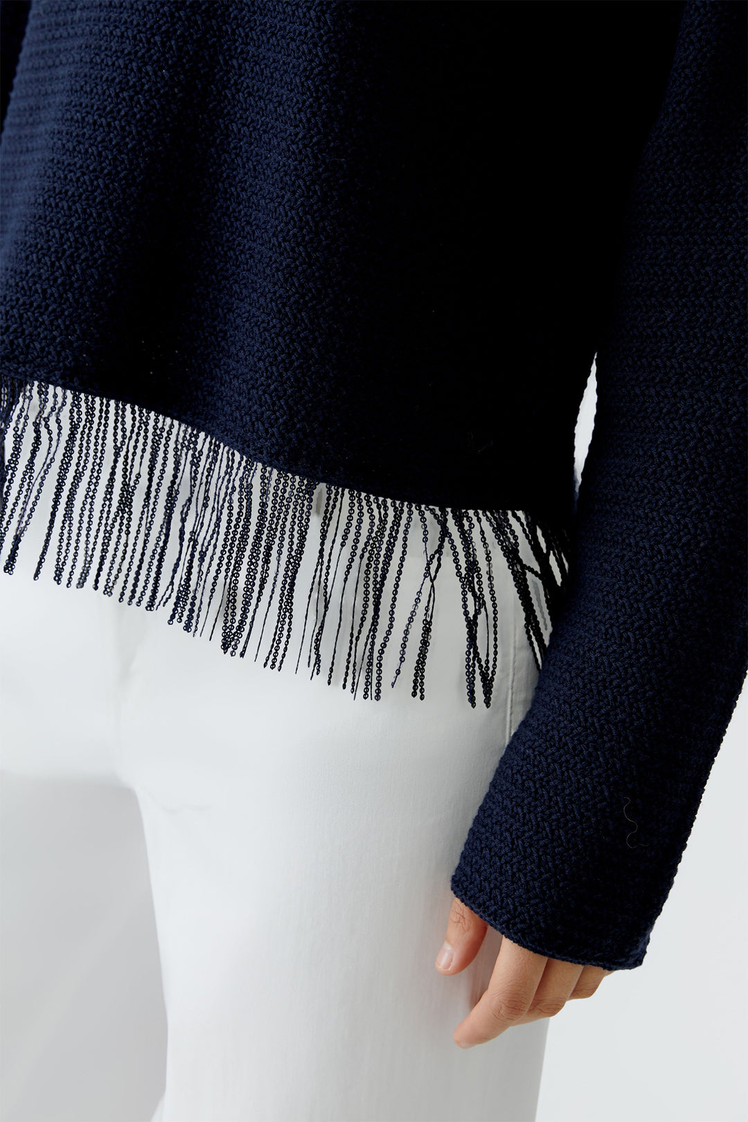 Oui 97271 Dark Blue Sequin Tassle Jumper