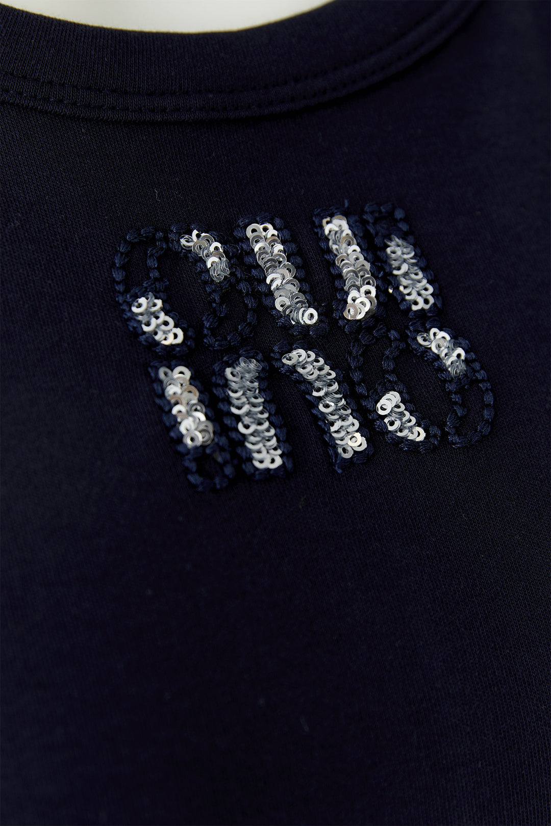 Oui 97284 Optic Dark Blue Oui Motif Vest Tank Top, sequin motif detail