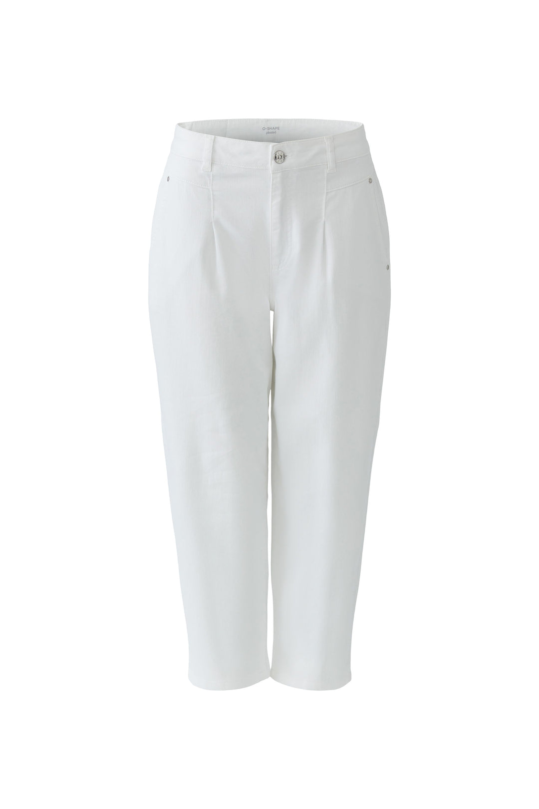 Oui Optic White loose leg cropped jeans 97294, alternate view