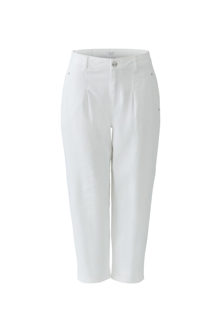 Oui Optic White loose leg cropped jeans 97294, alternate view
