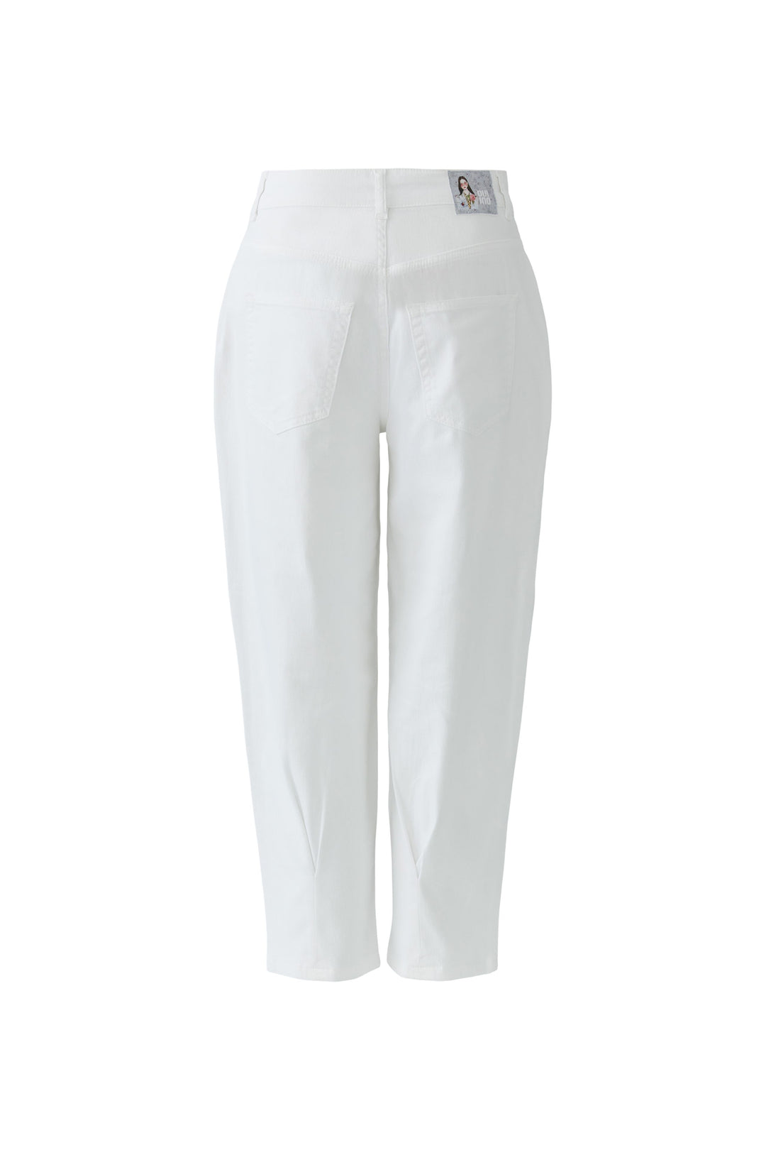 Oui Optic White loose leg cropped jeans 97294, alternate angle