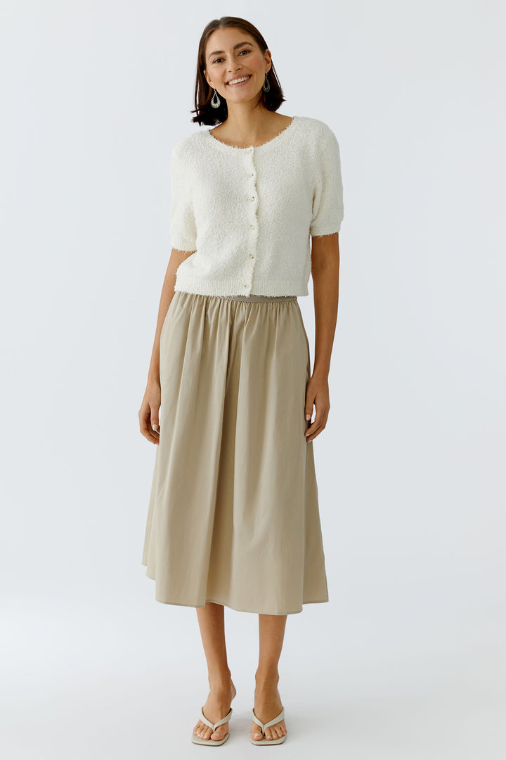Oui 97301 Biscuit Beige Midi Skirt