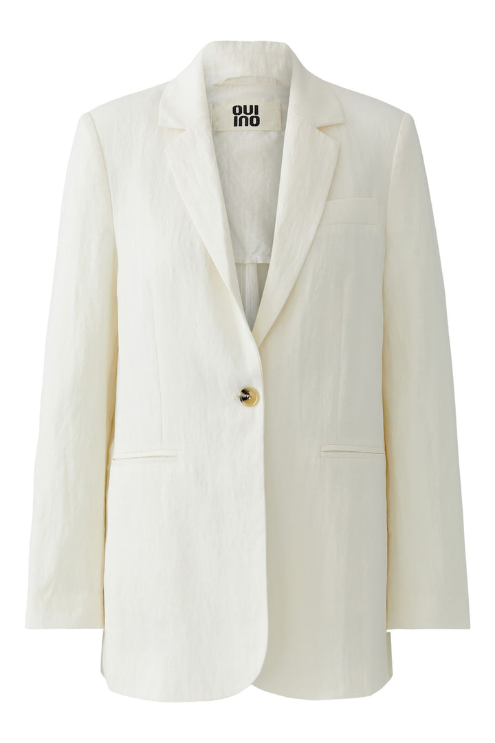 Oui 97399 Offwhite One Button Blazer Jacket