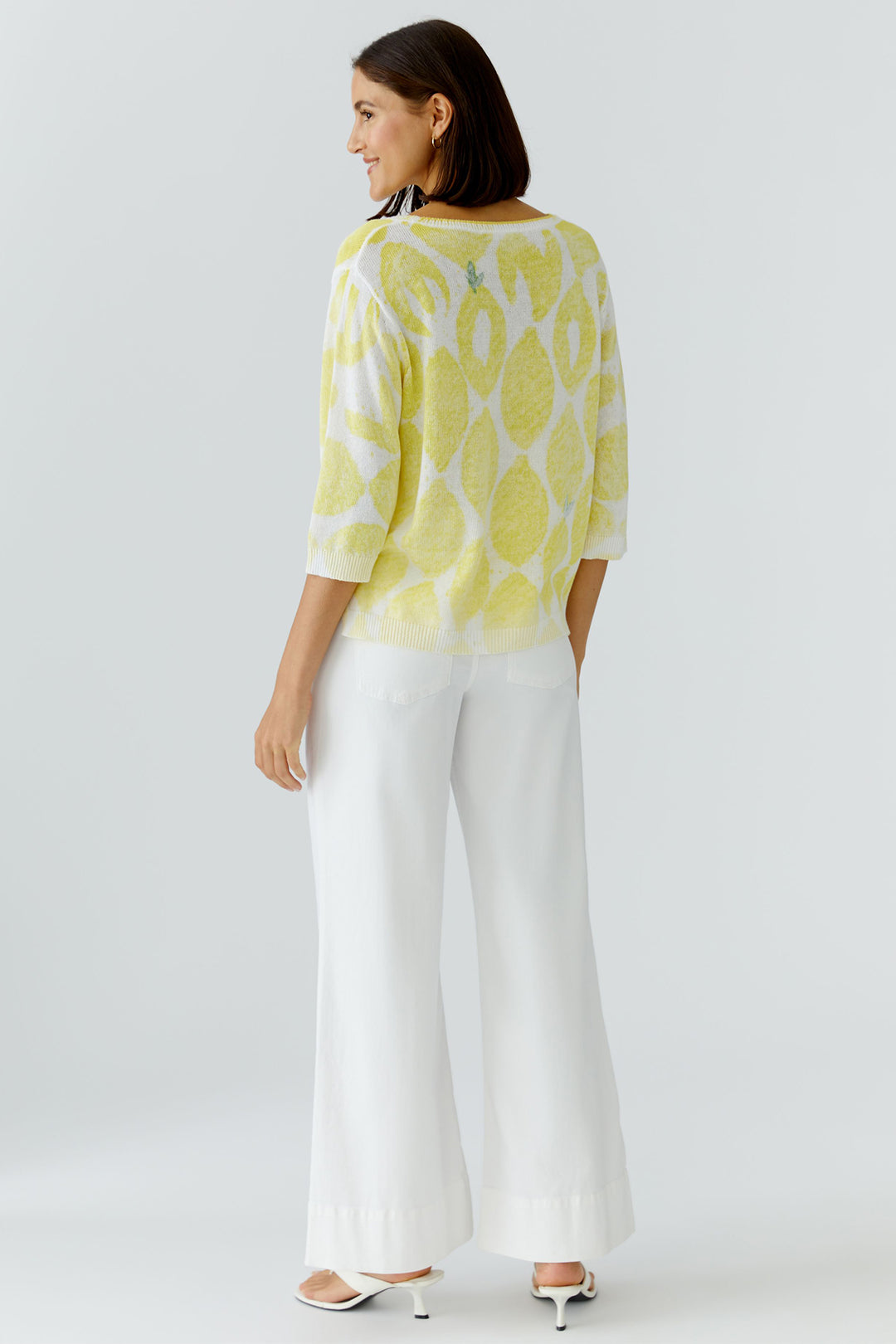Oui 97413 Yellow White Lemon Print Jumper