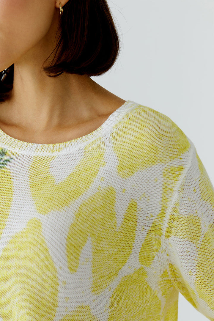 Oui 97413 Yellow White Lemon Print Jumper