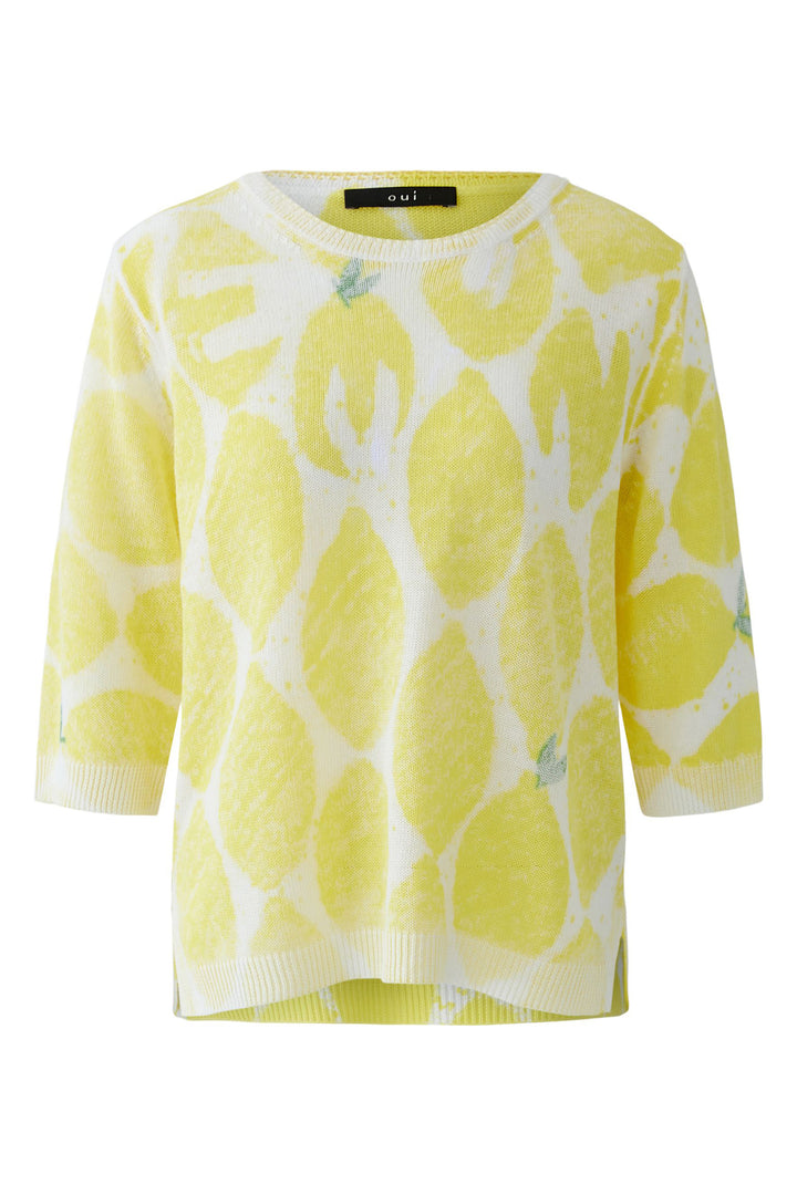 Oui 97413 Yellow White Lemon Print Jumper