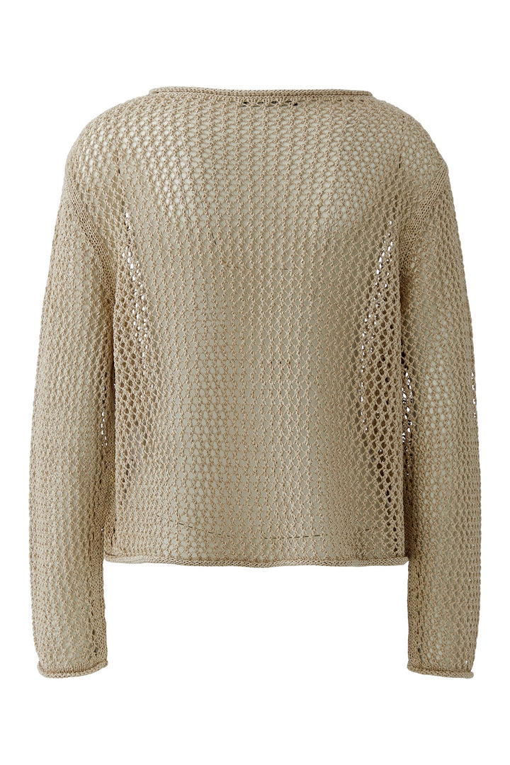 Oui 97416 Biscuit Beige Mesh Knit Jumper
