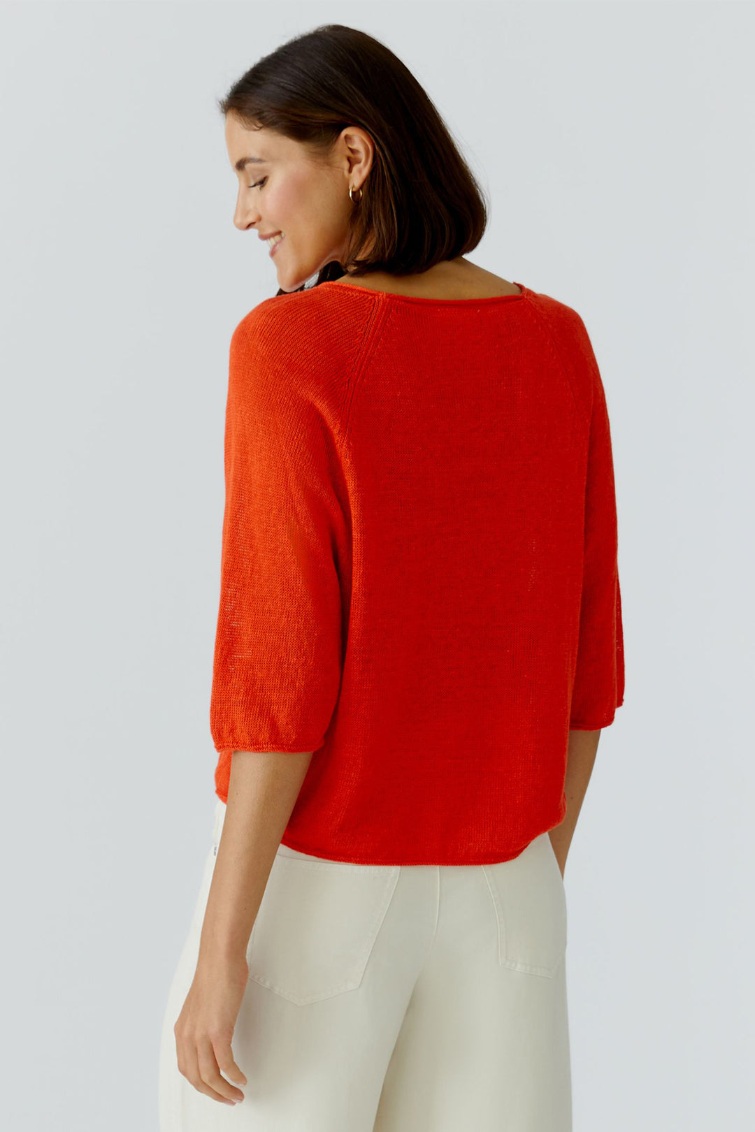 Oui 97419 Pinciana Red Linen Jumper