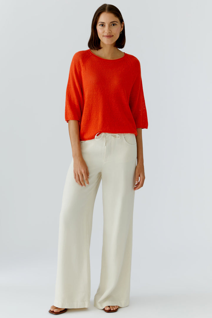 Oui 97419 Pinciana Red Linen Jumper