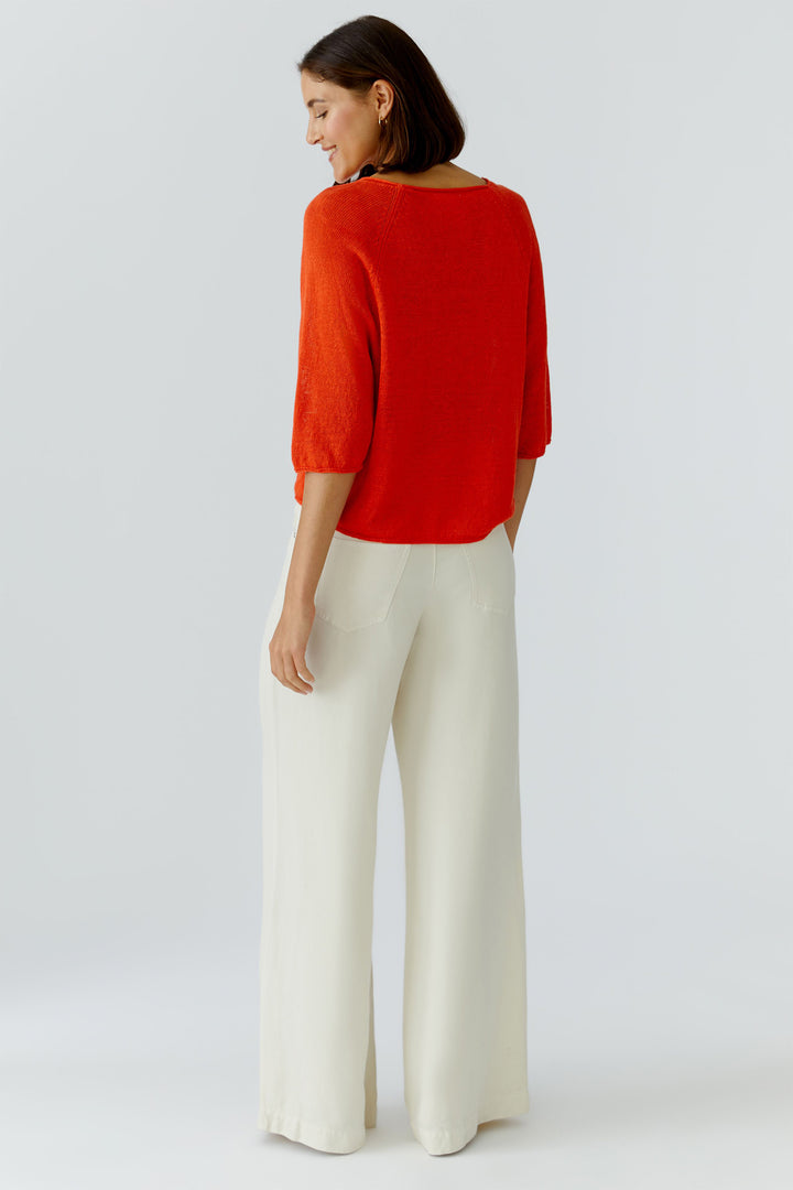 Oui 97419 Pinciana Red Linen Jumper