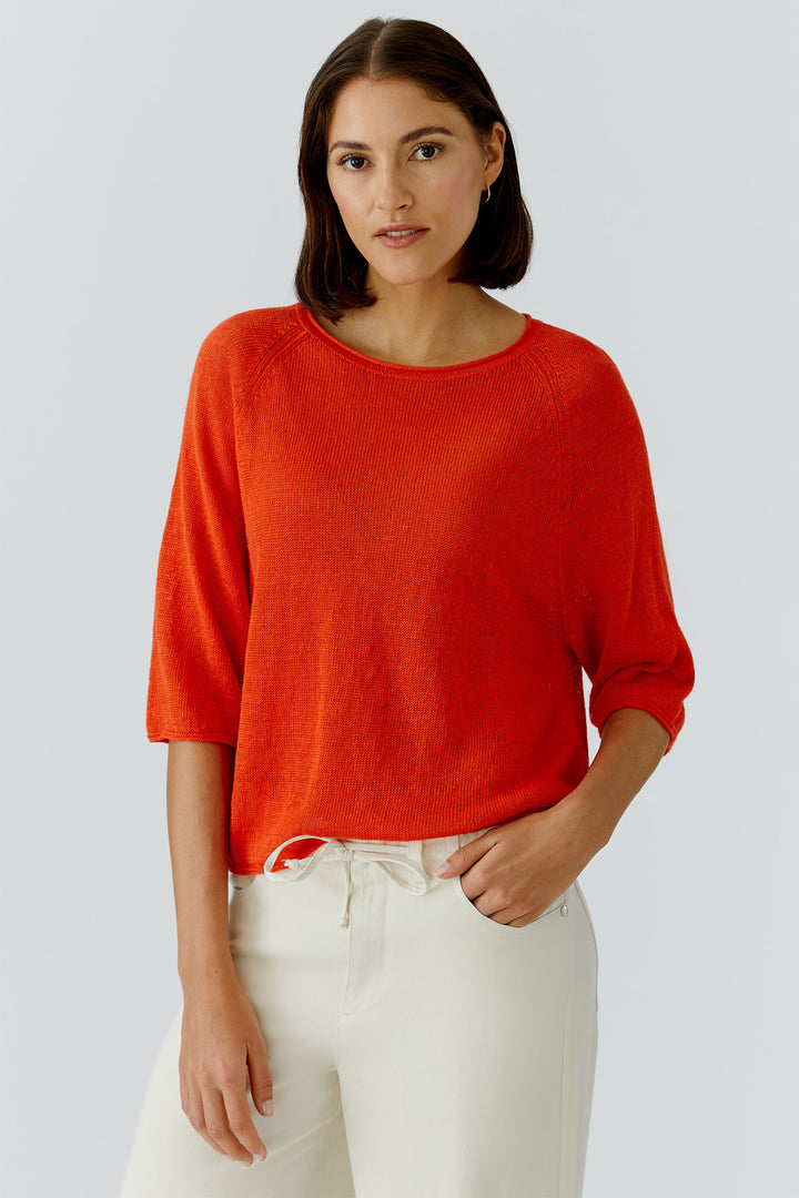 Oui 97419 Pinciana Red Linen Jumper