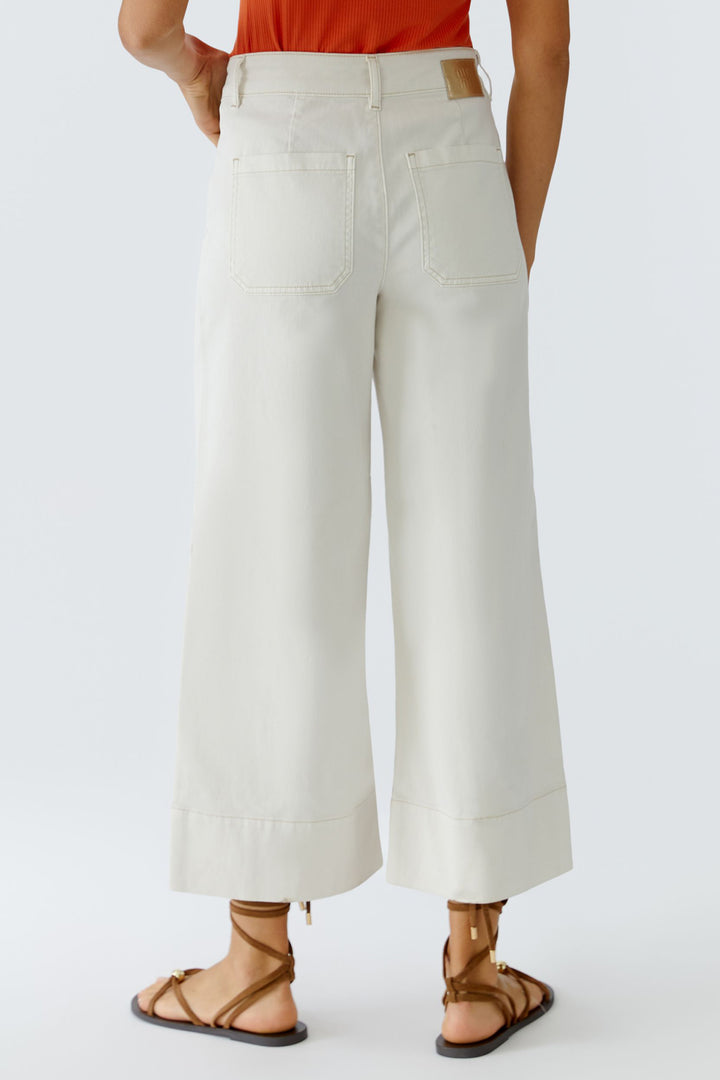 Oui 97480 Offwhite Wide Leg Cropped Jeans