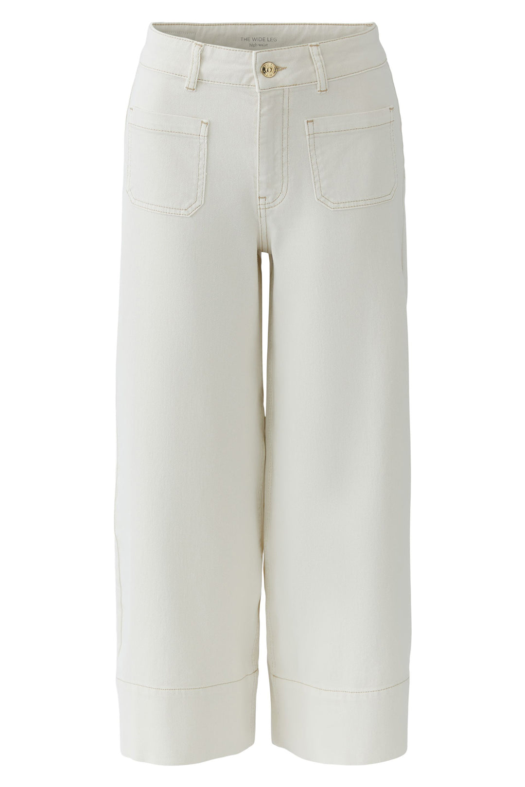 Oui 97480 Offwhite Wide Leg Cropped Jeans