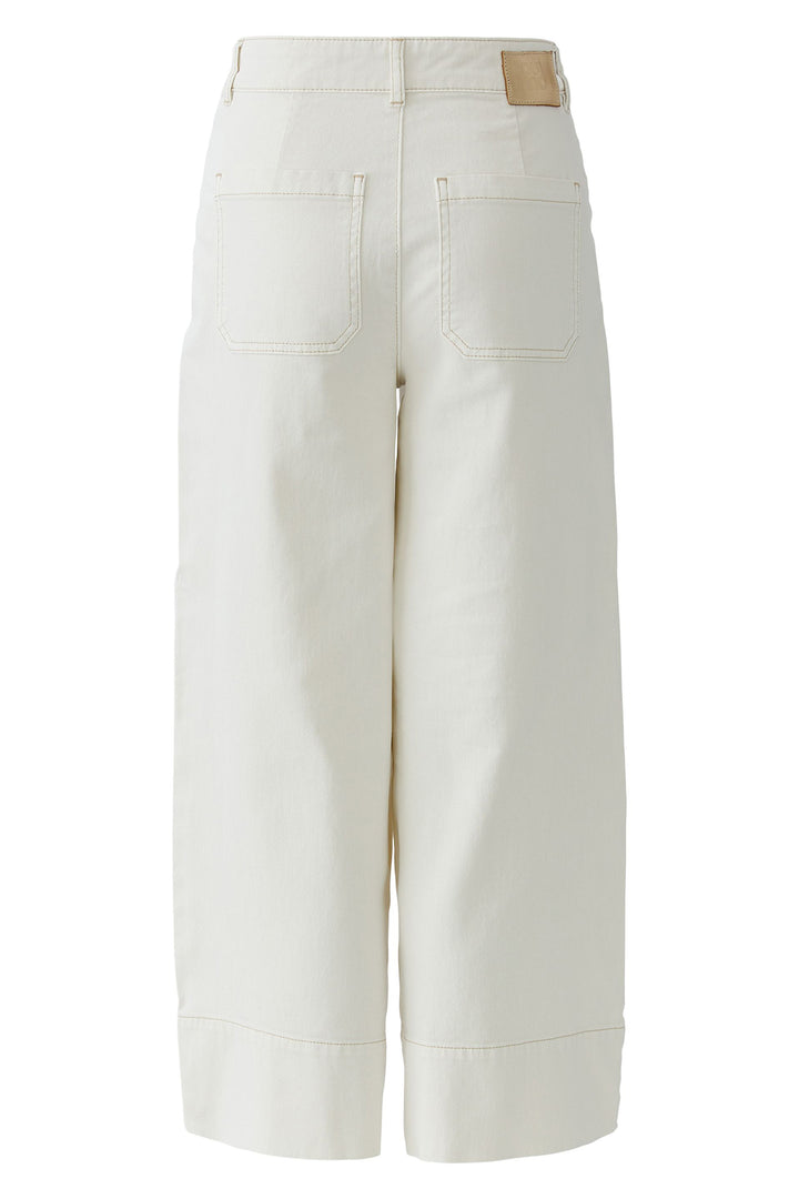 Oui 97480 Offwhite Wide Leg Cropped Jeans