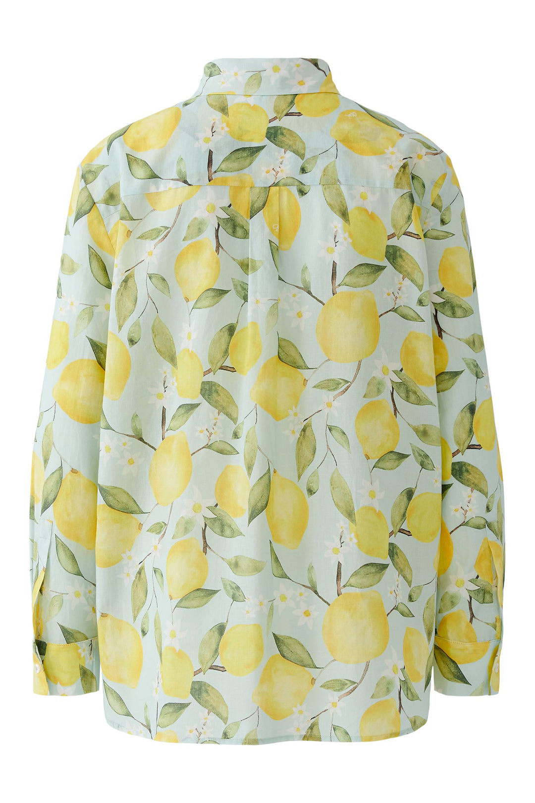 Oui 97535 Light Green Yellow Lemon Print Shirt