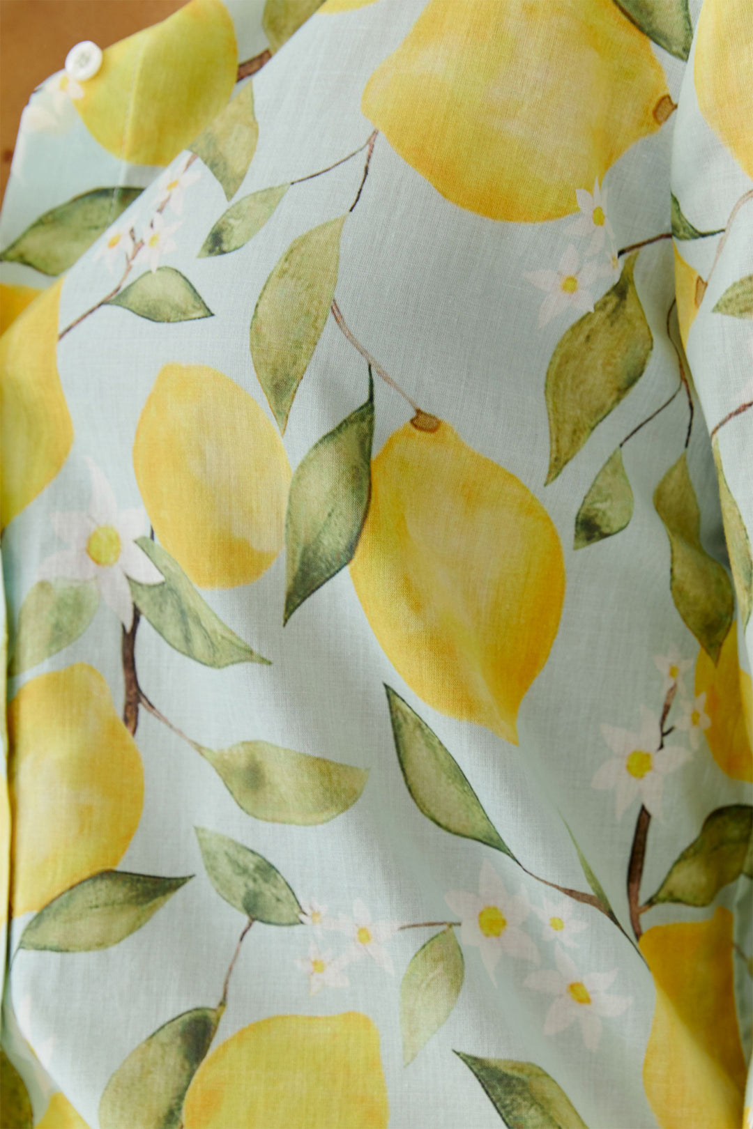 Oui 97535 Light Green Yellow Lemon Print Shirt