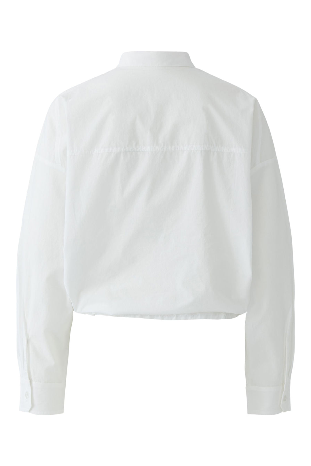 Oui 97538 Optic White Drawstring Waist Blouse