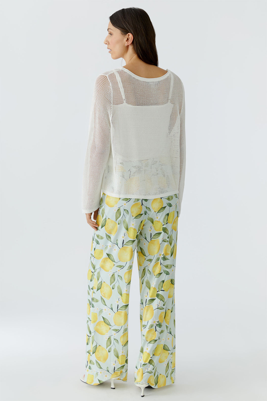 Oui 97552 Cloud Dancer White Mesh Knit Jumper 1006