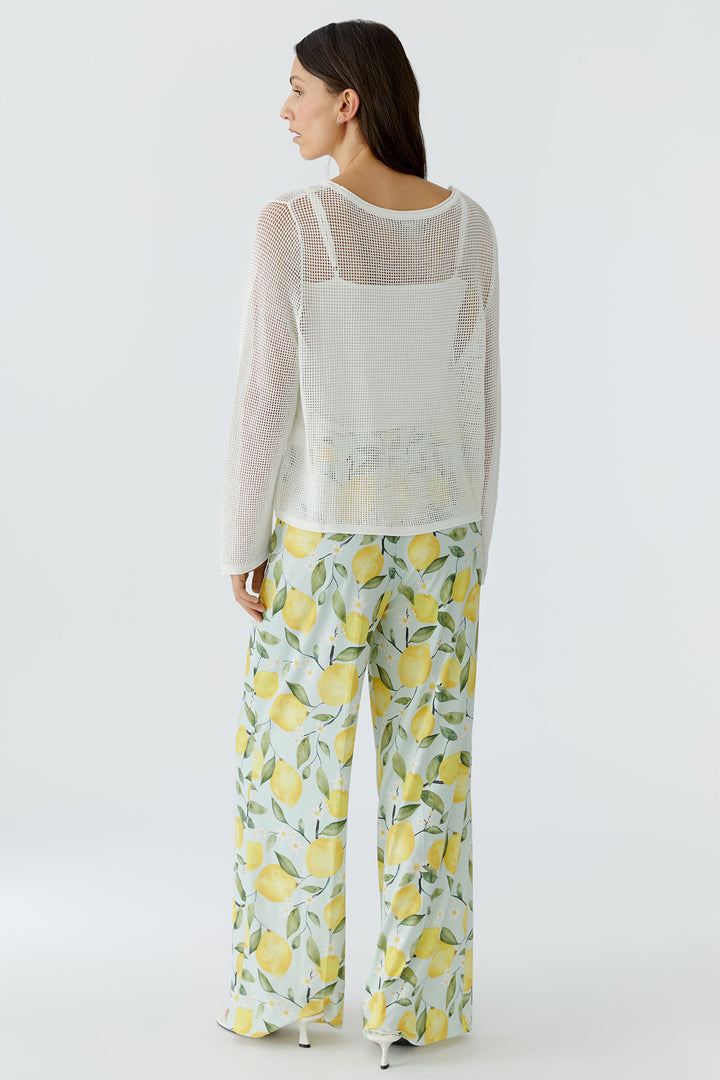 Oui 97552 Cloud Dancer White Mesh Knit Jumper 1006