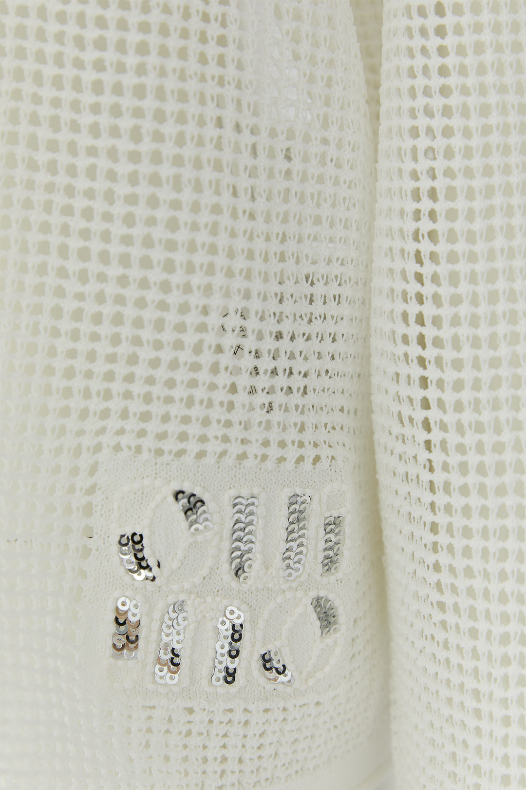 Oui 97552 Cloud Dancer White Mesh Knit Jumper 1006