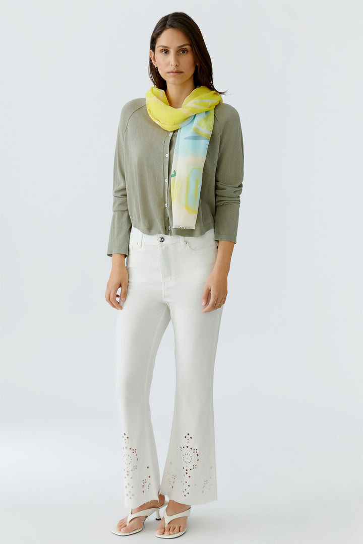 Oui 97559 Yellow Green Scarf 0216