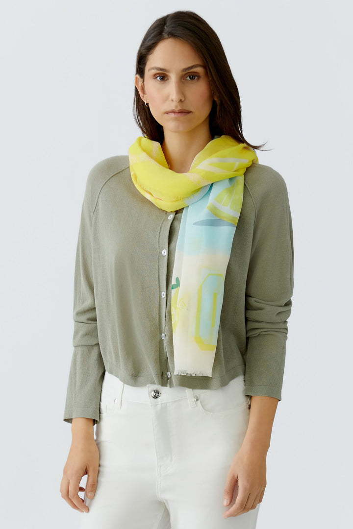 Oui 97559 Yellow Green Scarf 0216