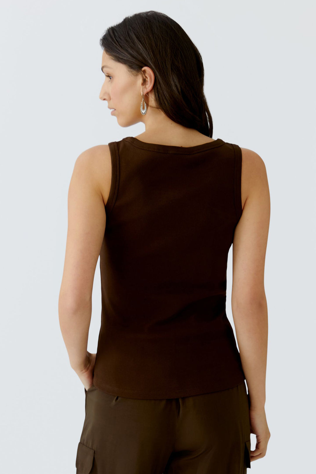 Oui 97571 Demitasse Brown Motif Tank Top 8734