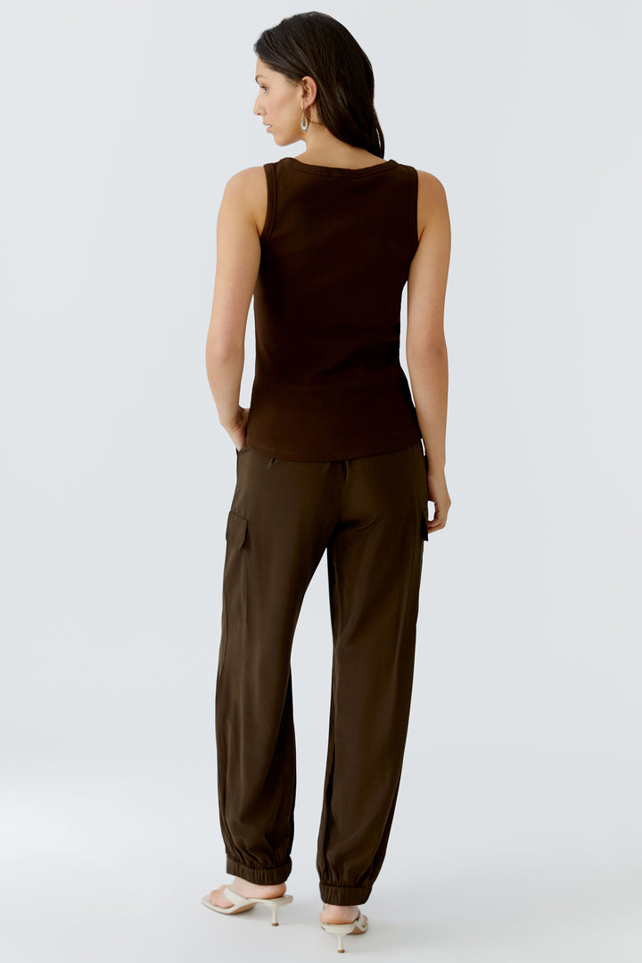 Oui 97571 Demitasse Brown Motif Tank Top 8734