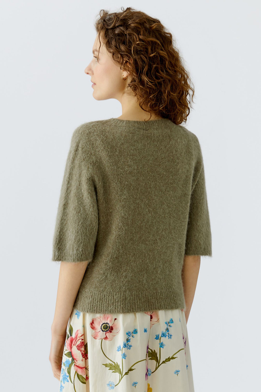 Oui 97620 Green Garden Short Sleeve Jumper