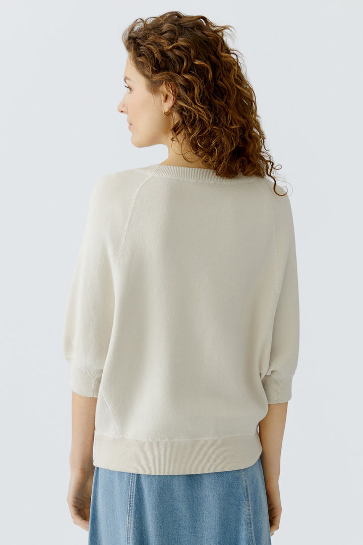 Oui 97626 Whitecap Grey Offwhite Crystal Motif Jumper 1088