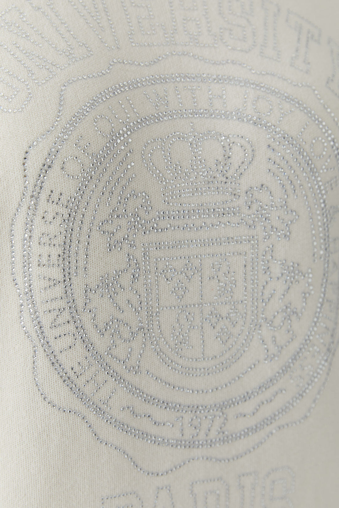 Oui 97626 Whitecap Grey Offwhite Crystal Motif Jumper 1088