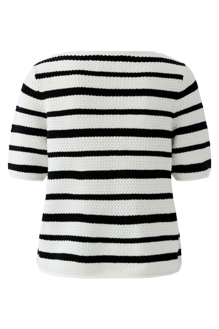 Oui 97629 White Black Stripe Jumper 0109