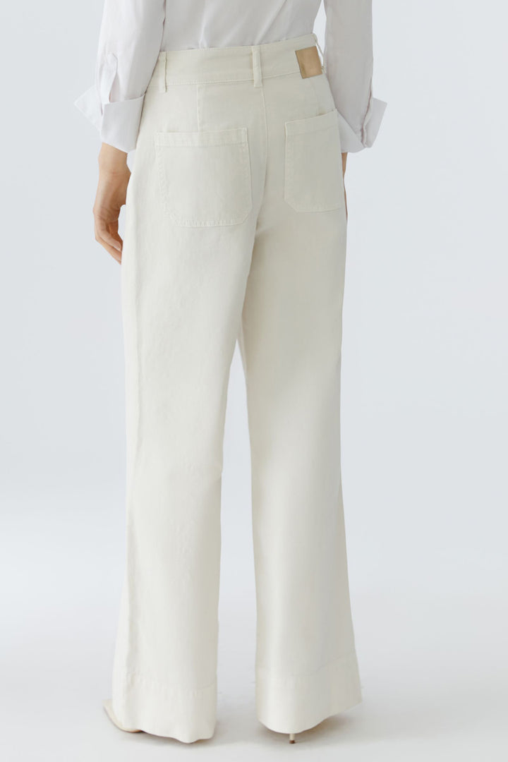 Oui 97657 Whitecap Grey Offwhite High Waist Wide Leg Jeans